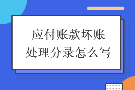 应付账款坏账处理分录怎么写