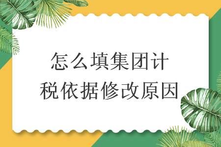 怎么填集团计税依据修改原因